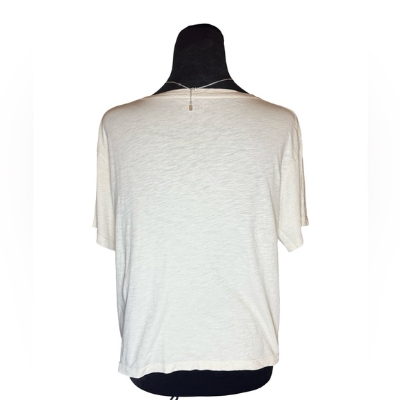 Athleta White Effortless Crop Tee L Slight Stains - Picture 2 of 6